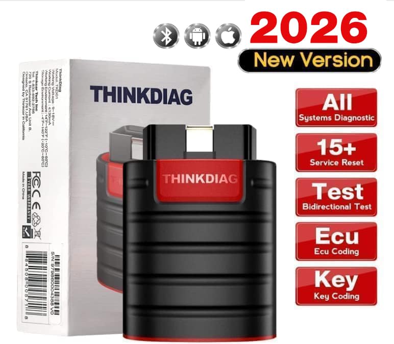 Thinkcar ThinkDiag OBD2 Car Diagnostic All System Bidirectional OBD2 Bluetooth Car Scanner, OE Level, ECU Coding, 15+ Reset Functions All Software 1 Year AUTO VIN