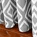 Blackout Curtains 96 Length for Living Room, Ikat Fret Pattern Gray Blackout Window Curtains, Thermal Insulated Grommet Top Window Treatment Draperies (2 Panel, 96