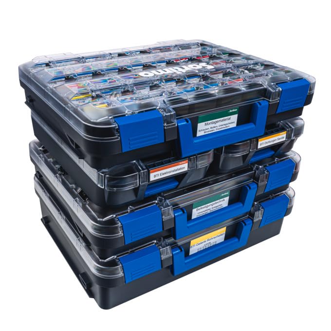 Sortimo T-BOXX 320 mit 48 Insetboxen H63 – Ideal für Kleinteile wie Schrauben & Muttern, transparenter Deckel für schnellen Zugriff, robust & kompatibel mit Sortimo Fahrzeugeinrichtungen & WorkMo