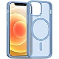 Magnetic for iPhone 13 Mini & iPhone 12 Mini Case [Mil-Grade Drop Protection] [Compatible with Magsafe] Shockproof Slim Translucent Matte Protective Phone Case - Light Blue