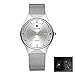 Tamlee Fashion Casual Brand Men's Quartz Watch Date Mesh Steel Strap Ultra Thin Dial Clock (White)