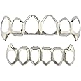 Psivika Open Face Grills 6 Teeth Grillz Top and Bottom Set Hip Hop for Your Teeth