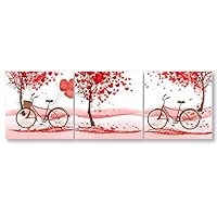 signwin-3 Piece Canvas Wall Art-Romantic Flower-Canvas Prints Home Artwork Decoration for Living Room,Bedroom - 12
