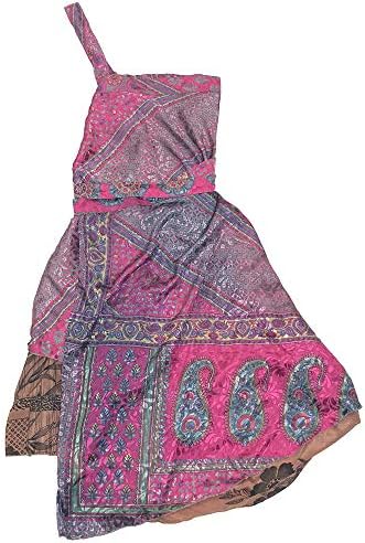 Recycled Ankle Sari Wrap Skirt for Women - Eco-Friendly Material