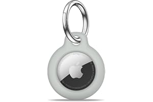 MOLOSLEEVE Airtag Holder Air Tag Case with Keychain, Anti-Scratch Airtags Key Chain for Apple Air Tags, Airtag Accessories for GPS Item Finder Tracker,Grey