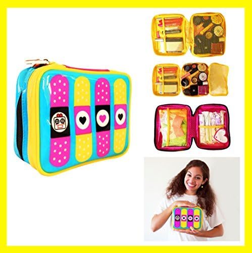 Cute Makeup Bag (Medium) Cosmetic Organizer Toiletry Pencil Pouch Women Back to School Teen Girl Train Case by Miss Locker by Miss Locker