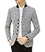 OUYE Men's Stand Collar Light Gray Casual Jacket