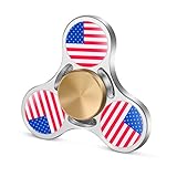 Fidget Spinner - 2017 COEO Durable Metal American Flag Hand Spinner Stress Reducer Premium Bearing Fast Tri Spinner Last 3 Minutes (Glossy flag)