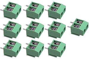 2-Pin Screw Terminal Block Connector, 10 Pcs 5.08mm Pitch PCB Mount KF301-2P for Arduino, DIY Electronics, and Power Modules