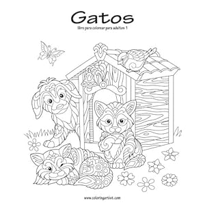 Gatos libro para colorear para adultos 1 (Volume 1) (Spanish Edition)