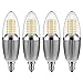 gezee LED Candelabra Bulb, Non-Dimmable, 100 Watt Equivalent, 12W LED Candle Bulbs, Warm White 3000K, 120V, 1200Lumens, E12 Base, Chandelier Bulbs, Torpedo Shape(4-Pack)