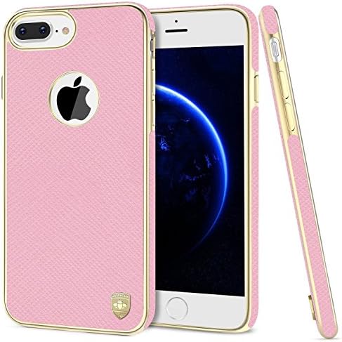 iPhone 7 Plus Case, iPhone 8 Plus Case, Luxury PU Leather Cloth Protective Cover Case, Magnetic Electroplate Rubber Slim Cell Phone Case iPhone 7/8 Plus Case (5.5 inch) - Hot Pink