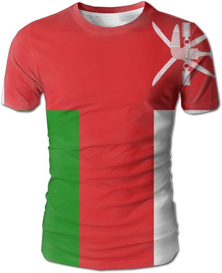MOALD7 Flag Of Oman Short Sleeves T-Shirt For Men Fashion Sports Tee