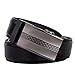 Vbiger Men's Leather Belt Sliding Buckle 35mm Ratchet Belt Black (42