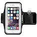 Evershow Water Resistant Sports Armband for iPhone 6/6S Plus (5.5-Inch), Galaxy S6/S7 Edge, Galaxy Note 5, with Key Holder/Flap | High Visibility Night Reflective Running Exercise Armband (Black)