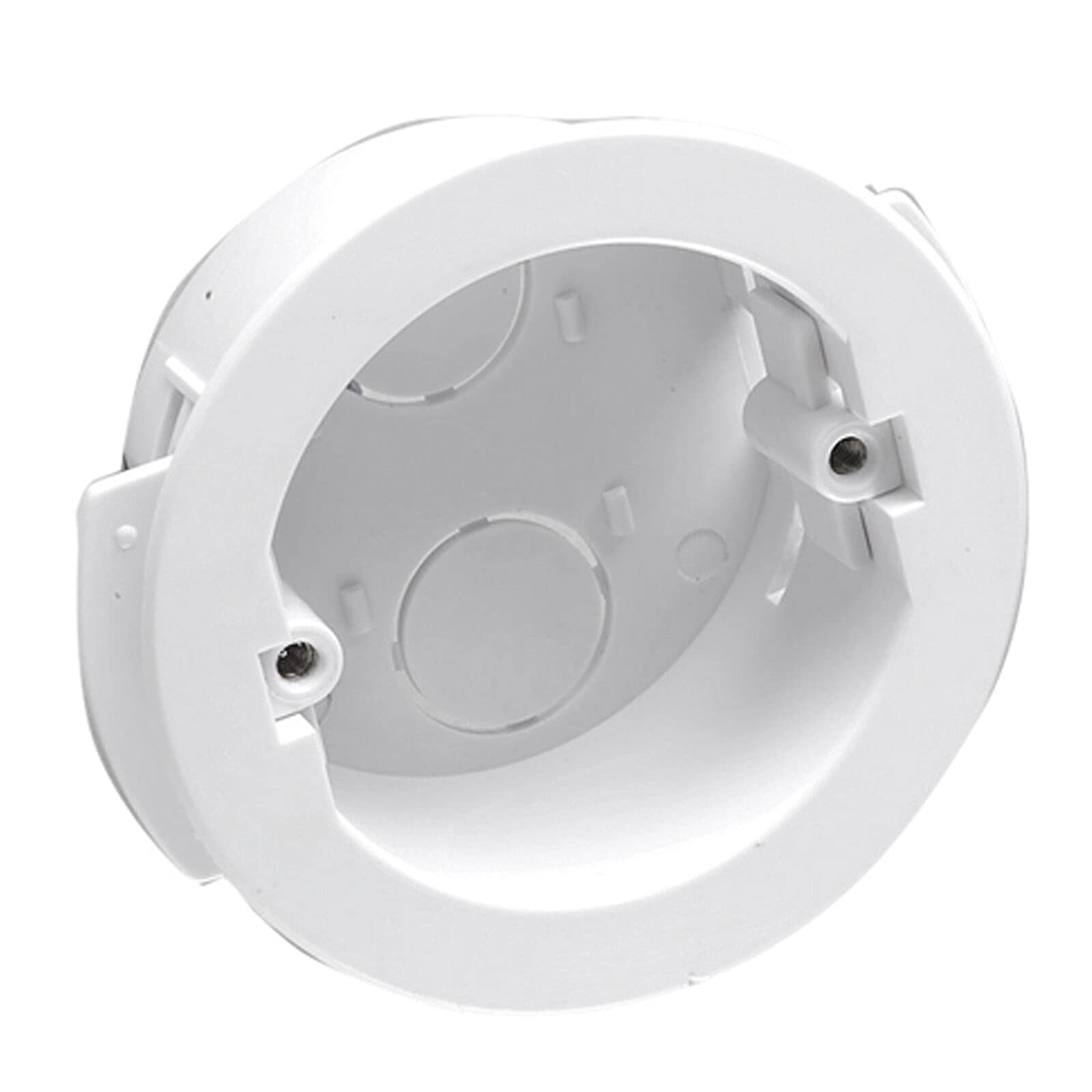 Merriway BH04527 32mm (1.1/4 inch) Depth Circular Round Moulded Pattress Hollow Wall Dry Lining Plasterboard Back Box
