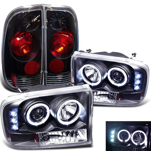 Rxmotoring 1999-2003 Ford F250 Headlights Projector + Tail Light