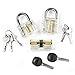 3-Pack Practice Training Lock Set for Locksmith Beginner - Transparent Cutaway Crystal Keyed Padlock / Clear Lock Picking Practice Tools by Baleauty