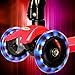 RIMABLE Foldable Maxi Kick Scooter with LED Light up Wheels(Red)