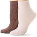Jones New York Women's 2 Pair Pack Angora Popcorn Texture Socks, Pink/Mocha, One Size