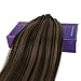 【Limited time Deal】LaaVoo Micro Beads Extensions 14 Inch Dark Brown Mixed Caramel Blonde Real Human Hair Extensions Micro Loop Human Hair Extensions Cold Fusion 50g 50s
