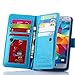 S5 Case, Galaxy S5 Case, Joopapa Galaxy S5 Luxury Fashion Pu Leather Magnet Wallet Credit Card Holder Flip Case Cover with Built-in 9 Card Slots for Samsung Galaxy S5 / Galaxy Sv / Galaxy S5 I9600 (Blue)