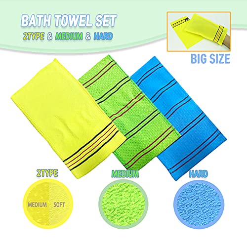 Korean Exfoliating Washcloth Premium Set Large Shower Gloves for