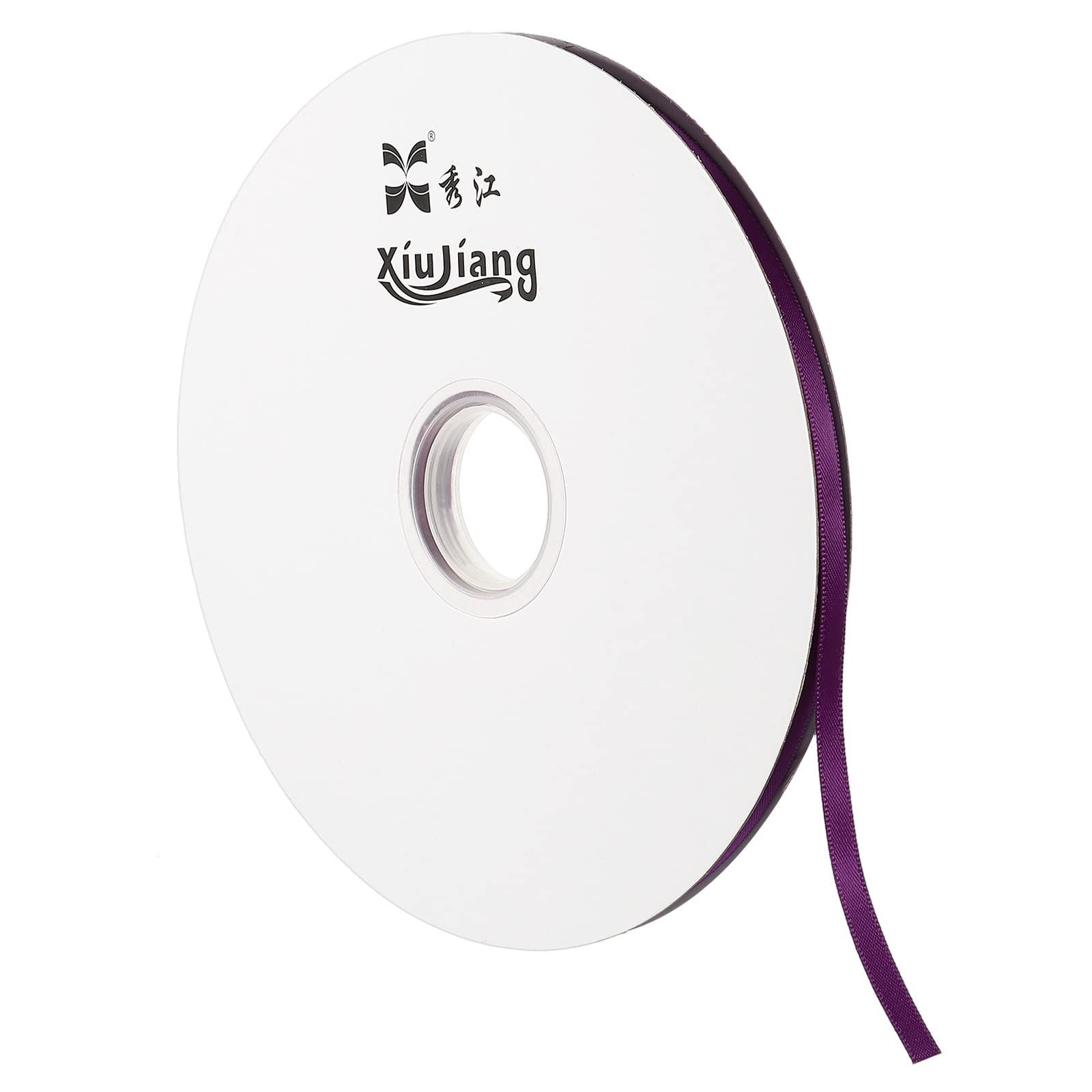 PATIKIL 0.28 Inch Wide 100 Yards Satin Ribbon, Double Face Solid Crafts Roll for Party Home DIY Wrapping Decoration Dark Purple