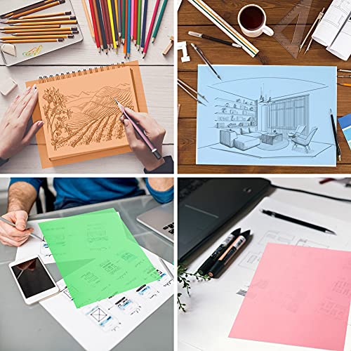 VGOODALL 60 Blätter Farbige Transparentpapiere, 10 Farben A4 Pergamentpapier mit weiß Halftransparentpapier zum Basteln Scrapbooking Kartengestaltung Dekorieren Skizzen