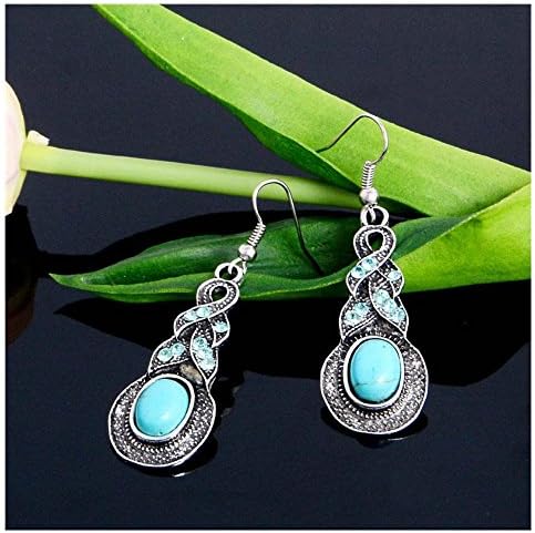 Hot Retro Jewelry Set Turquoise Thai Silver Elegant New Dangle Earrings Necklace