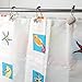 Love Creative Double RUSTPROOF Shower Curtain Hooks Rings Resin Starfish Shell STAINLESS STEEL Shower Curtain Hooks Rings Easy Glide 12 Count