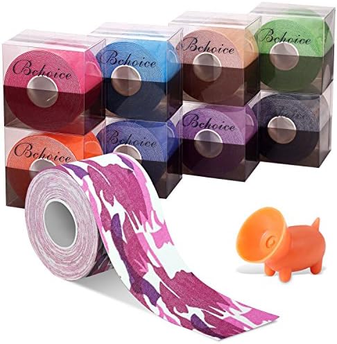 Kinesiology Tape Bchoice Therapeutic Sport Tape for Plantar Fasciitis Knee Wrist Elbow Shoulder Neck, 2in X 16.5ft Roll,Latex Free, Water Resistant (Pink Camo)