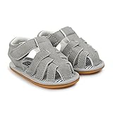 Save Beautiful Summer Baby Sandals Infant Boys Soft Sole Non-Slip First Walkers Shoes (5.12inches(12-18months), Style(C)-Gray)