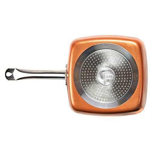Copper Chef 9.5 Inch Square Frying Pan Skillet with Ceramic Non Stick
