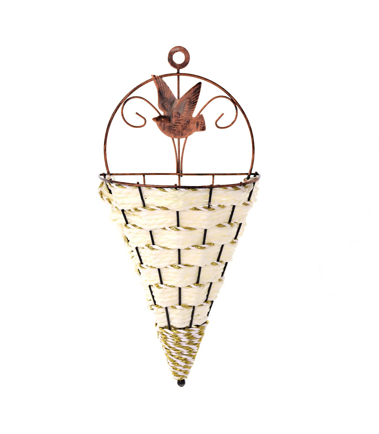 DBOO Triangular Flower Plants Basket - Artificial Hanging Plants Fake Ivy Decoration for Indoor Outdoor, Greenery Home Decor Faux Vine for House Aesthetic Decorations (1 Pack)