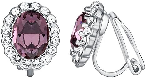 YoursfsClip On Earrings for Women Platinum Plated Vintage Crystal Invisible Rhinestone Earrings Non Pierced
