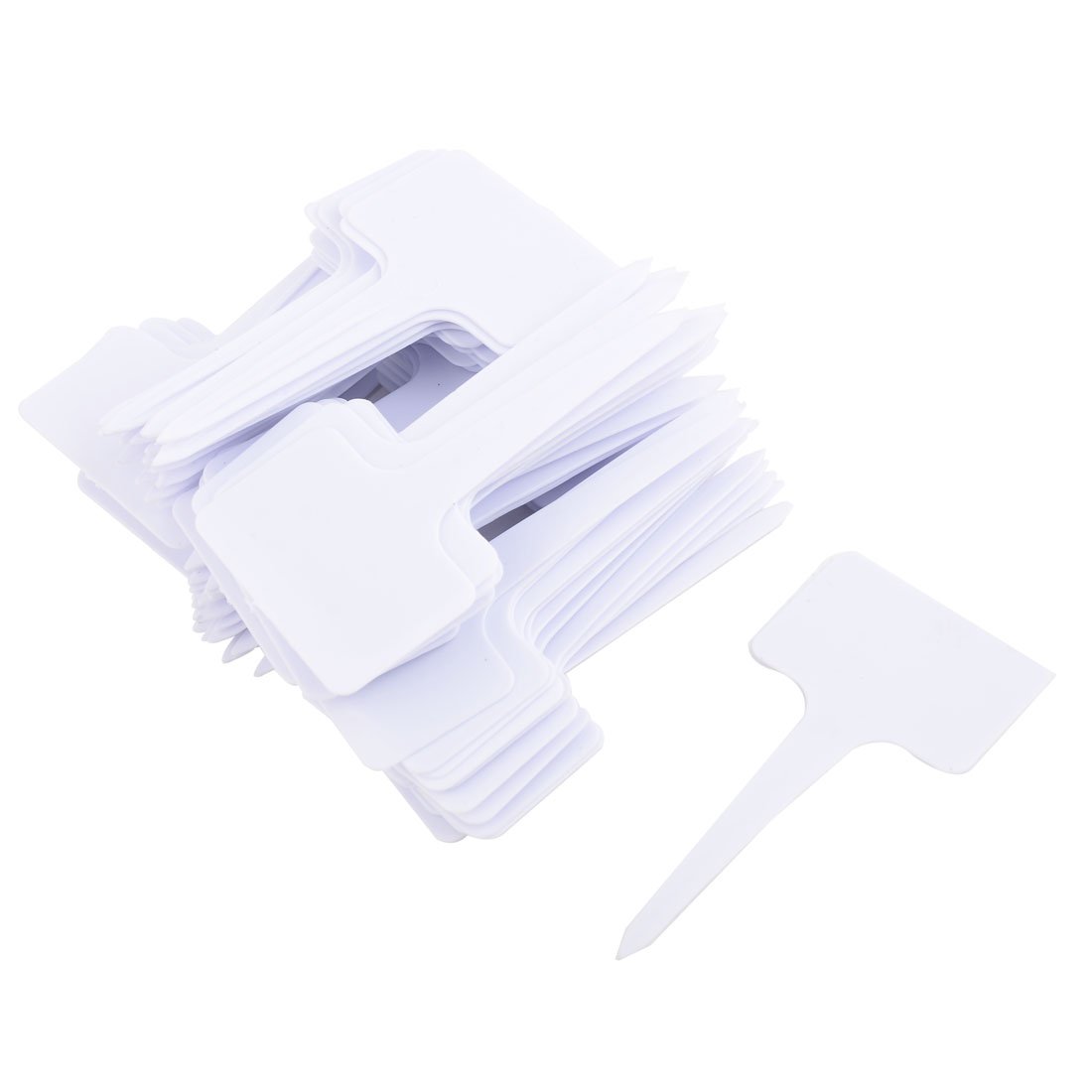 Sourcingmap Plastic Outdoor Garden T Shaped Seed Tag Label Marker Sign 100pcs White