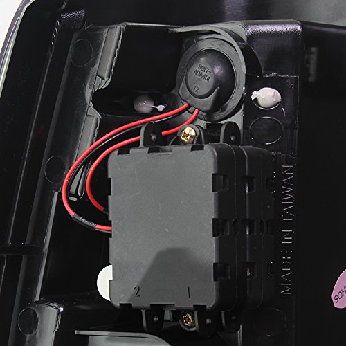 Xtune for 2003-2006 Chevy Silverado/GMC Sierra Red Clear Fiber-Optic-Tube LED Tail Lights + LED 3rd Brake Lamp 2004 2005