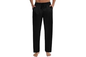 SWOMOG Men's Satin Silk Pajama Pant Long Pj Bottoms Soft Lounge Sleep Pants with Pockets