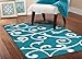 Garland Rug Honeysuckle Area Rug, 5 by 7-Feet, Teal/White