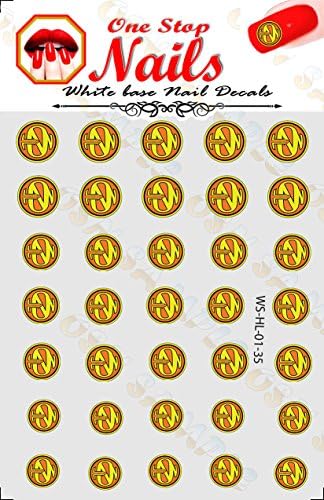 Hanson Logo Peel And Stick Nail Decals. Nail Stickers With White Backgroung.