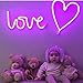 Neon Love Signs Light LED Neon Art Decorative Lights Wall Decor for Girls Bedroom House Bar Pub Hotel Beach Recreational (purple love)