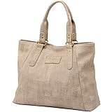 ZMSnow Women's PU Leather Handbags Lightweight Tote Casual Work Bag, Beige