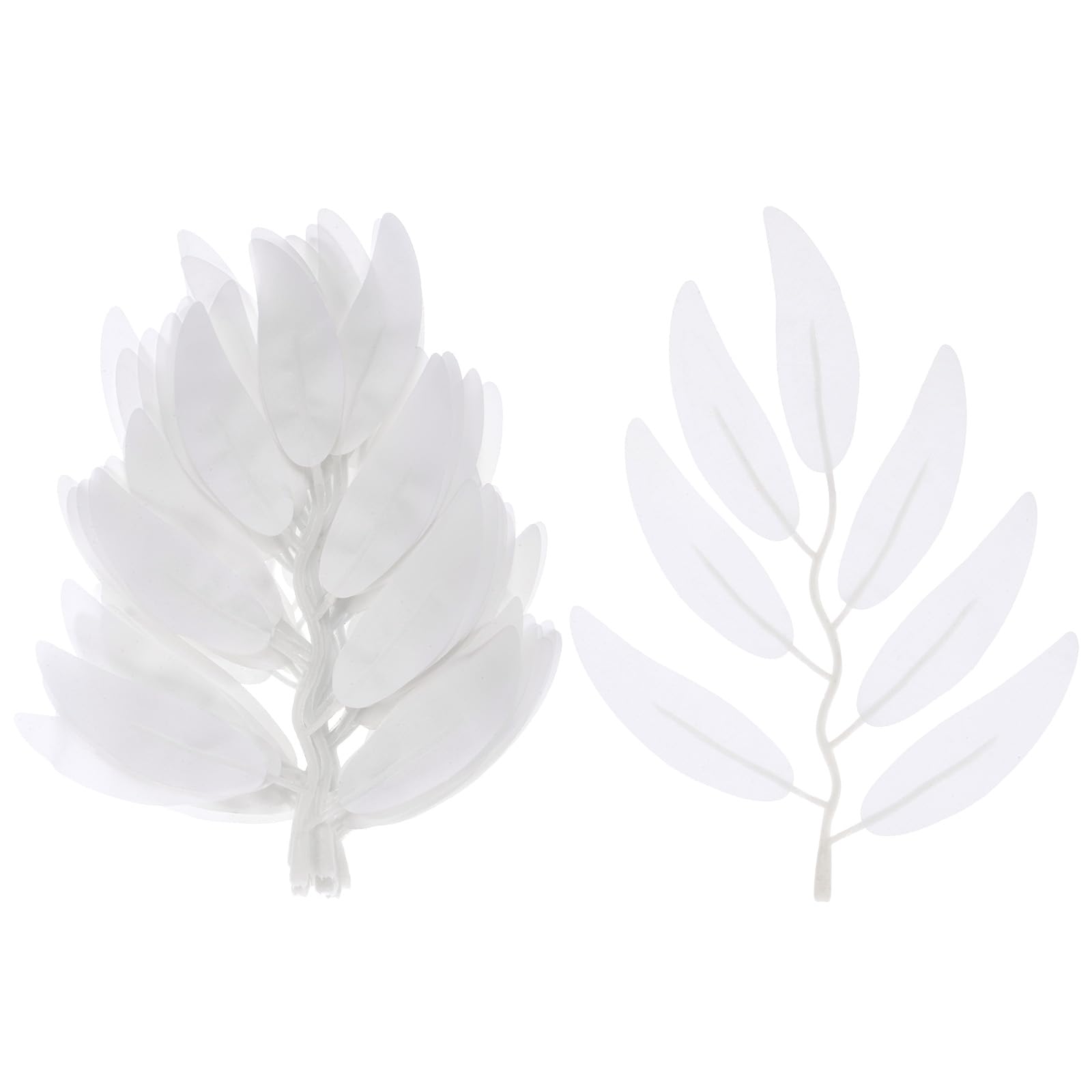 M METERXITY 100-Pack Artificial Willow Leaves, Artificial Fake Willow Garland Stems for Bouquet/Wedding/Wreaths/Decorations, Faux Silk Greenery Leaf [5.7 Inch,White]