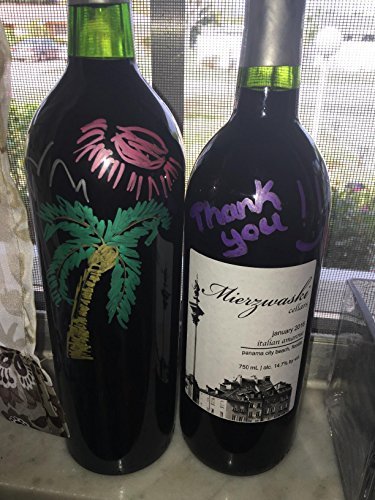 The Original Wine Glass Markers - (Set of 5 Wine Markers) - Lifetime Replacement Warranty -Vibrant Colors - Wine Glass Charms - Fun Wine Accessories - Write on any glassware - Easy Erasable