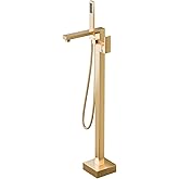 iVIGA Free Standing Tub Faucet Brushed Gold,Freestanding Bathtub Faucet For Luxury Bathroom,High Flow Tub Filler,Swivel Spout Brass Construction with Handheld Shower