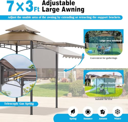Haverchair 8x8 FT Grill Gazebo Review: BBQ Canopy with Side Awning and Storage image 16