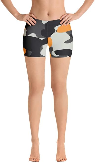 orange camo cycling shorts