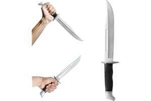 inin 13.5" Halloween Fake Rubber Knife,Safe Cosplay & Martial Arts Practice Prop,Ideal Halloween Costume Knife Decor. Black