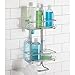 InterDesign Classico Suction Bathroom Caddy – Shower Storage Shelves for Shampoo, Conditioner and Soap - Jumbo, Silver